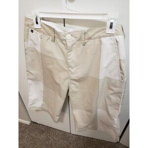 Element Deck Men Beige with Aqua Lines Chino Style Shorts Sz 32 NEW no Tags
